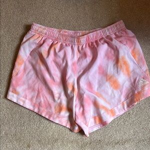 Adidas Pink and Orange Relaxed Fit Shorts
